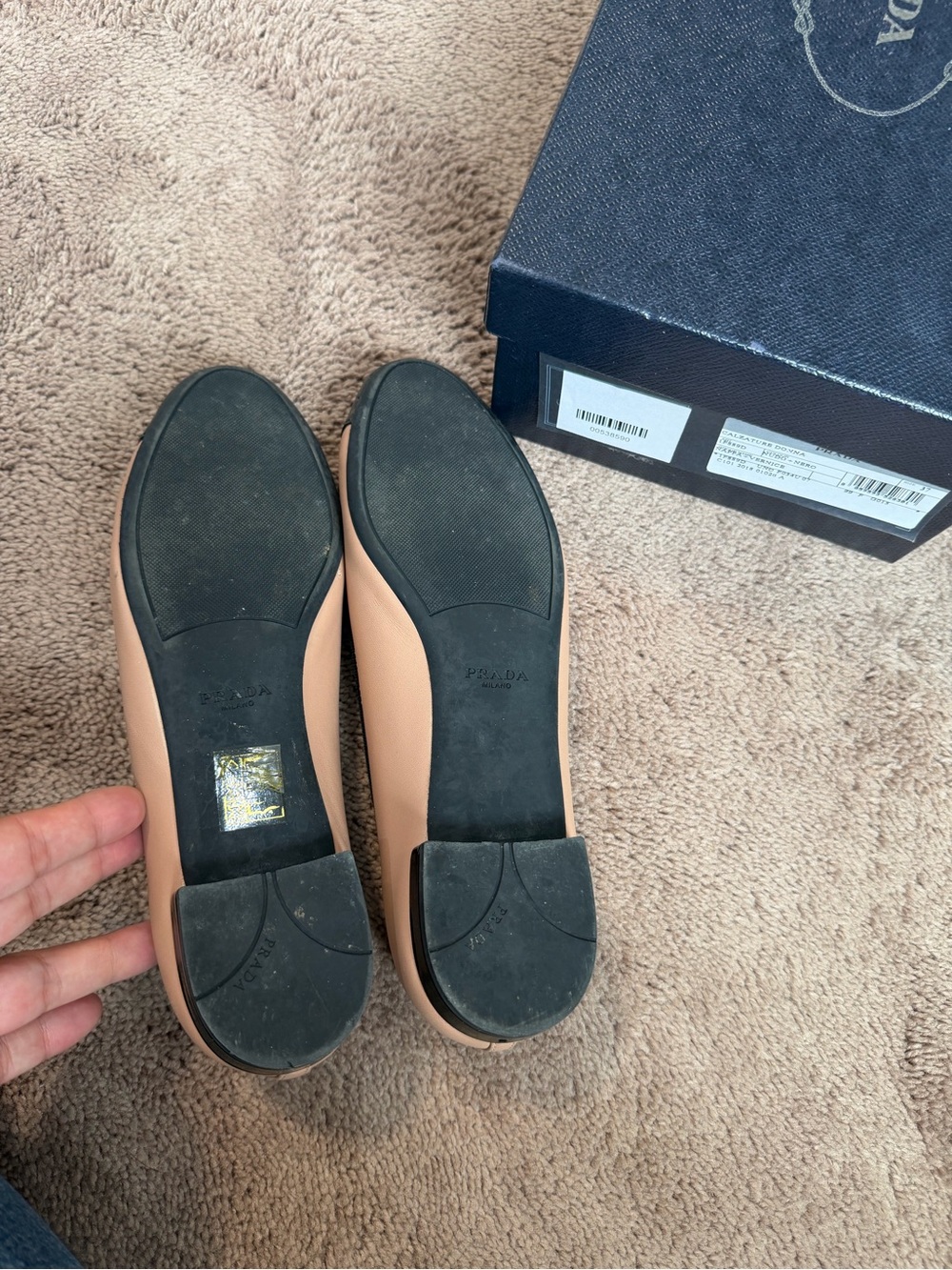 Prada Women's Two-Tone Ballet Flats - Black & Nude - Picture 8 of 8
